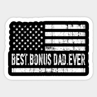 Father's Day Best Bonus Dad Ever with US American Flag Sticker